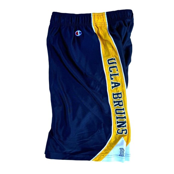 Vintage Champion Mens Sz Large UCLA BRUINS Navy Yellow Basketball Shorts - Picture 3 of 8